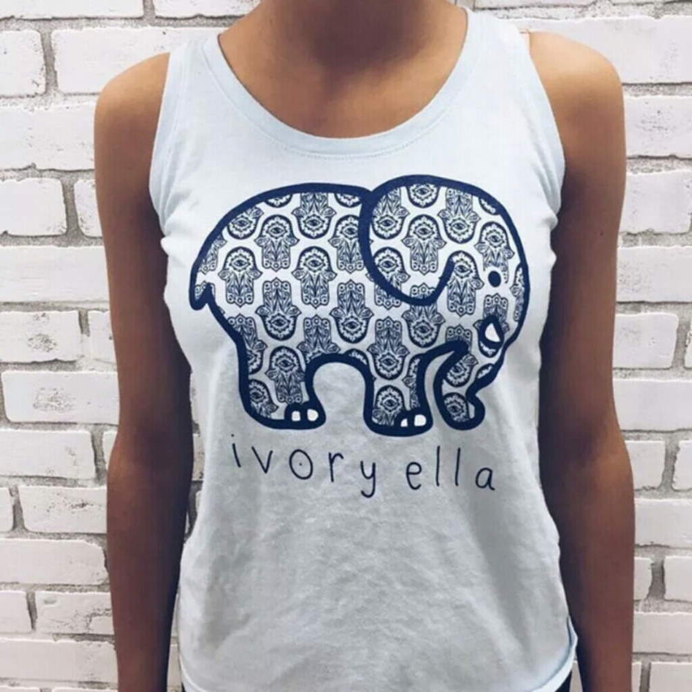 White Blue Elephant Tank